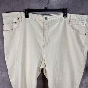 Abercrombie Fitch Curve Love Ankle Straight Ultra High‎ Rise Jeans White 37 24s